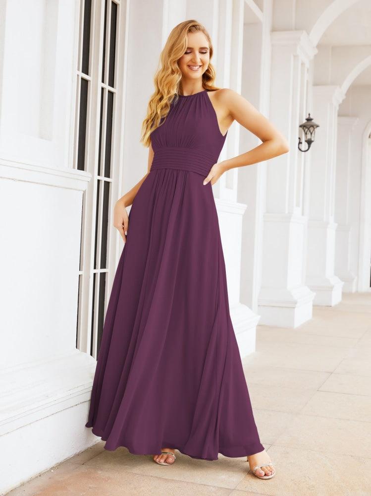 Numbersea Keyhole Bridesmaid Dresses Sleeveless Formal Evening Party Prom Gowns 28043