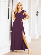 Sunnderly Bridesmaid Dresses Cape Formal Prom Dress Open Back Gowns for Mother of The Bride SY28058