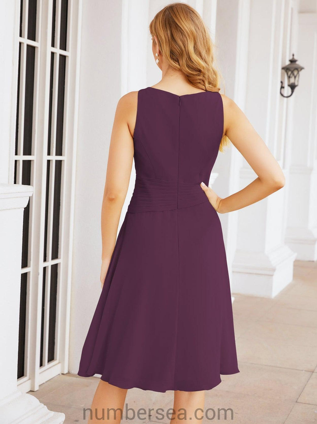 Sunnderly Mother of The Bride Dresses Prom Dress Casual Pleated Dress  SY28065