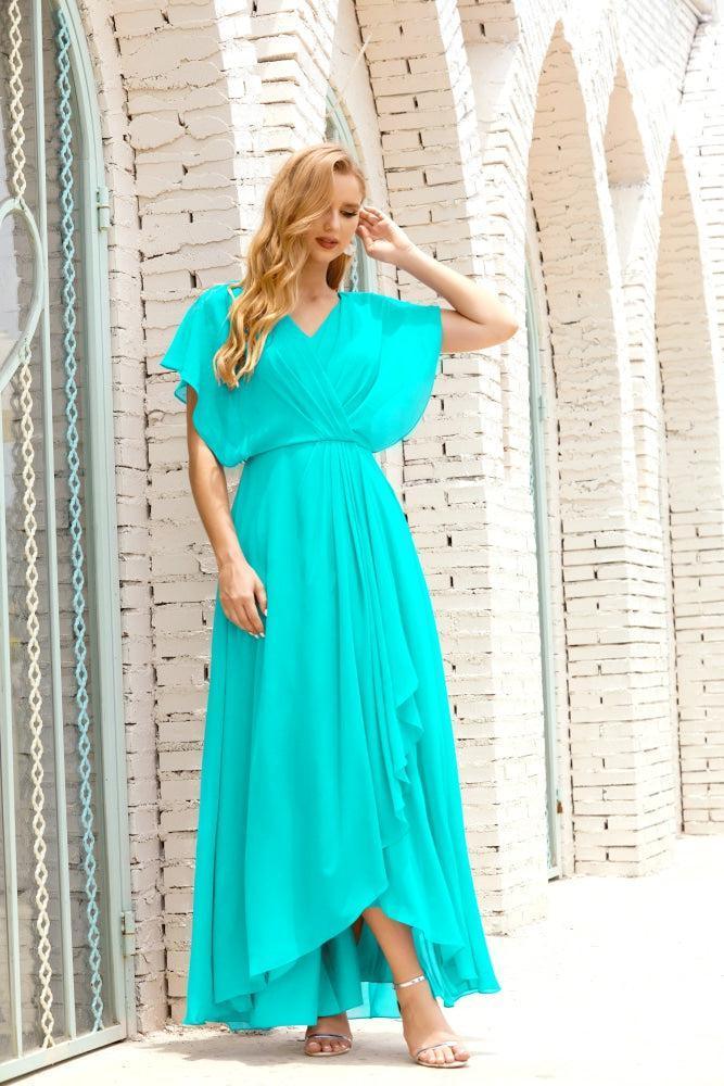 Baoleely  Mother of The Bride Dresses Plus Size V-Neck Floor Length Formal Prom Dress for Wedding Guest 28020