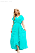 Baoleely  Mother of The Bride Dresses Plus Size V-Neck Floor Length Formal Prom Dress for Wedding Guest 28020