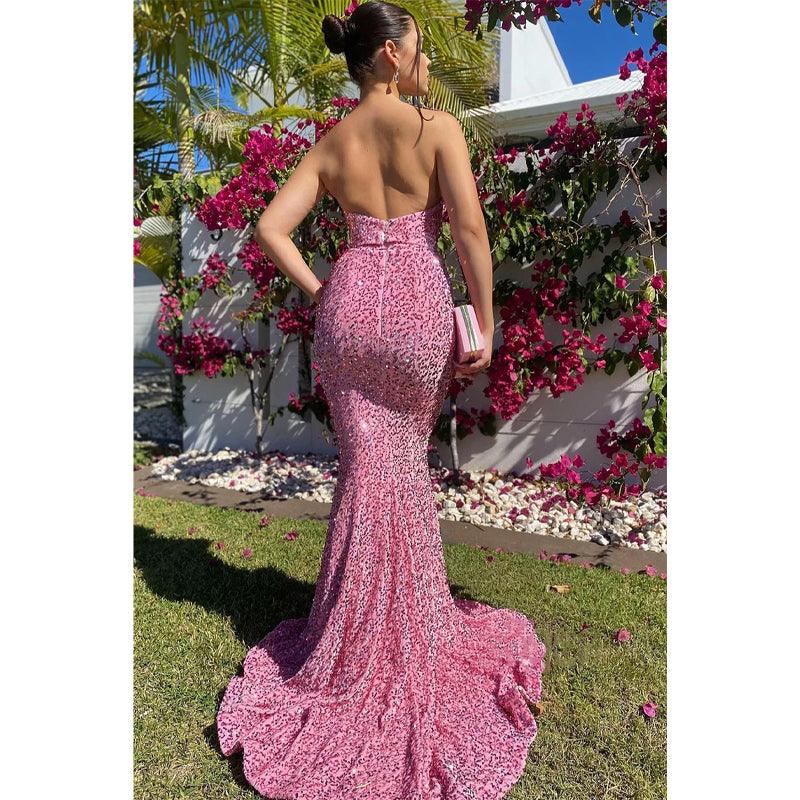 Sweetheart Sequins Mermaid Prom Dress Glitter