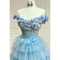 Glamorous & Dramatic Off-Shoulder Sleeveless A-line Tulle Formal Party Prom Dress