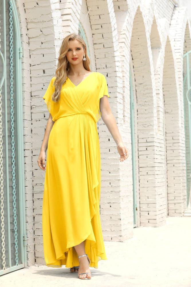 Baoleely  Mother of The Bride Dresses Plus Size V-Neck Floor Length Formal Prom Dress for Wedding Guest 28020