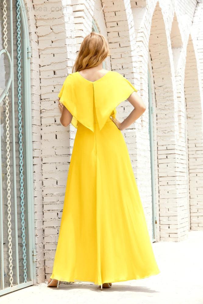 Baoleely  Mother of The Bride Dresses Plus Size V-Neck Floor Length Formal Prom Dress for Wedding Guest 28020