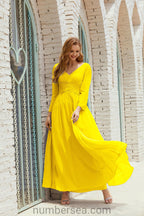 Numbersea Bridesmaid Dress Chiffon Formal Party Dress Evening Dress 28016