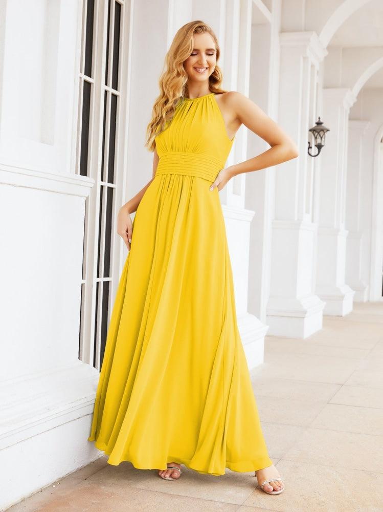 Numbersea Keyhole Bridesmaid Dresses Sleeveless Formal Evening Party Prom Gowns 28043