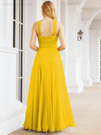 Numbersea Crisscross Halter Bridesmaid Dresses for Party Wedding Evening Prom Maxi Ball Gowns 28053