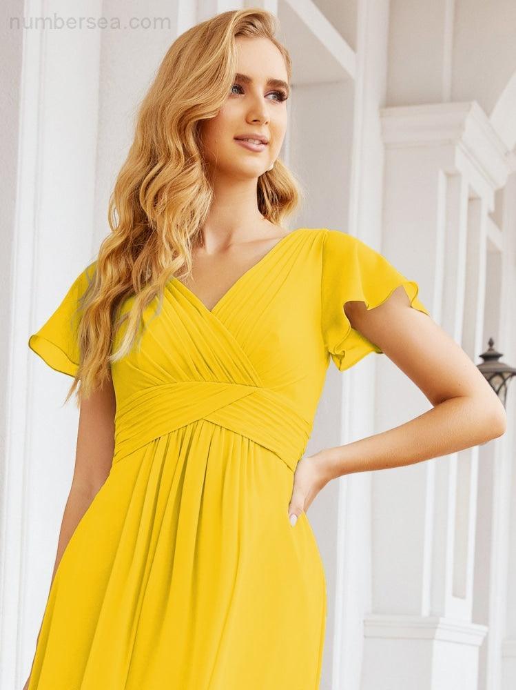 Baoleely Formal Prom Gowns for Mother of The Bride Cap Sleeves Bridesmaid Dress 28047