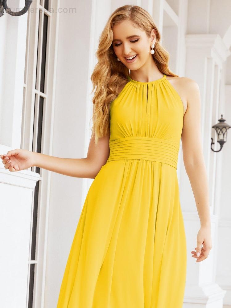 Numbersea Keyhole Bridesmaid Dresses Sleeveless Formal Evening Party Prom Gowns 28043