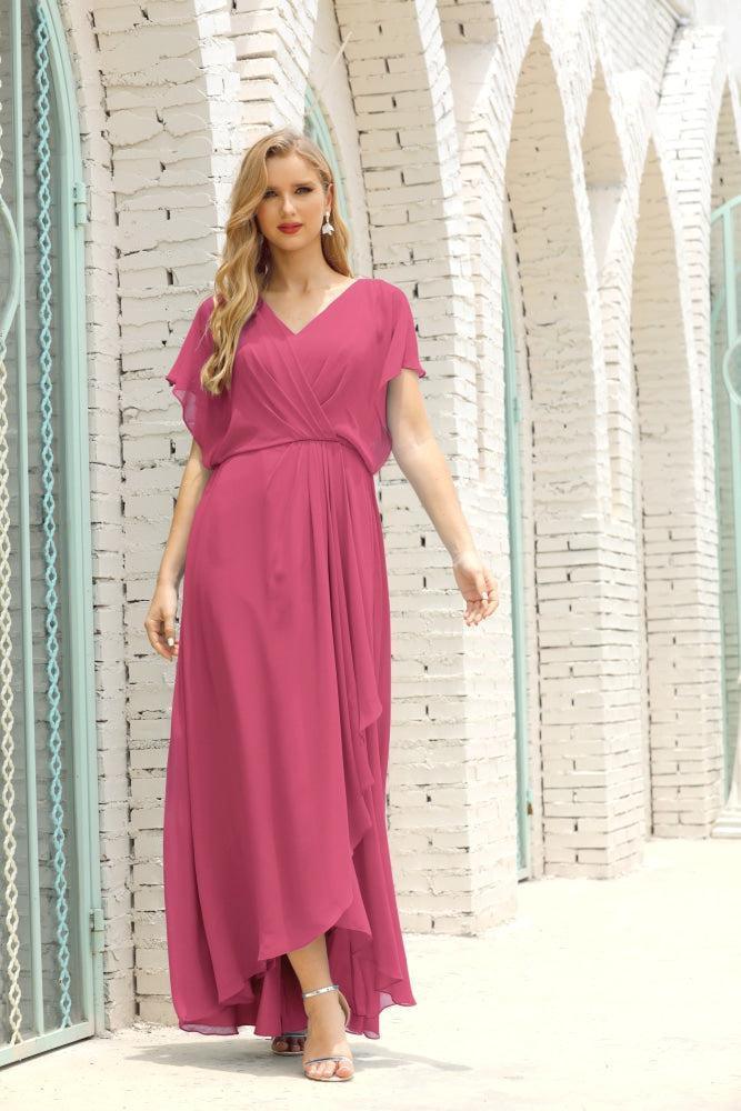 Baoleely  Mother of The Bride Dresses Plus Size V-Neck Floor Length Formal Prom Dress for Wedding Guest 28020