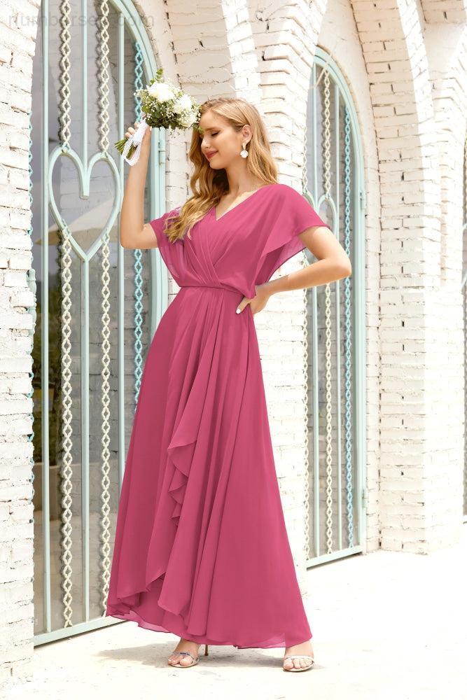 Baoleely  Mother of The Bride Dresses Plus Size V-Neck Floor Length Formal Prom Dress for Wedding Guest 28020