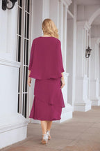 Sunnderly Two-Piece A-line Mother of The Bride Dress Formal Party Gown Dress SY28072