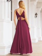 Numbersea Spaghetti Strap Bridesmaid Dresses V Neck Butterfly Back Fromal Evening Party Prom Gown 28036