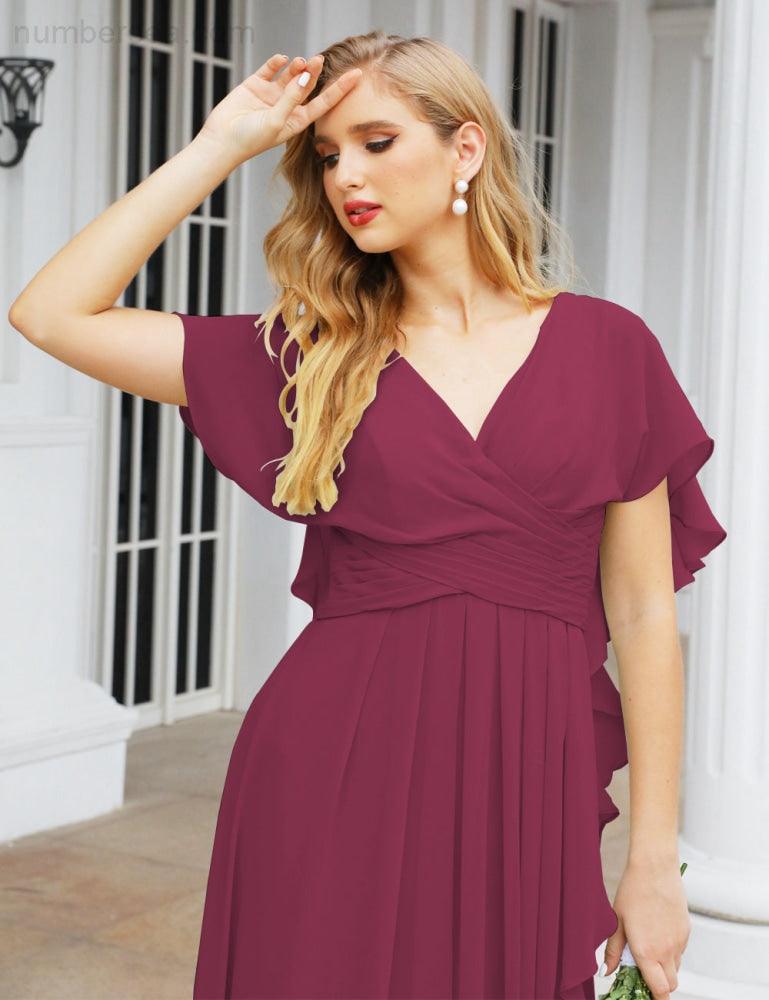 Numbersea Bridesmaid Dresses Backless Formal Prom Gowns for Evening Party Mother of The Bride Dress 28040