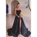 Elegant & Luxurious A-Line Off-Shoulder Sleeveless Side Slit Party Prom Dress