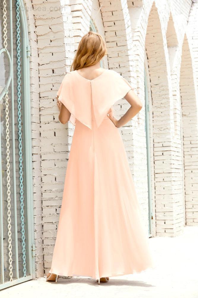 Baoleely  Mother of The Bride Dresses Plus Size V-Neck Floor Length Formal Prom Dress for Wedding Guest 28020
