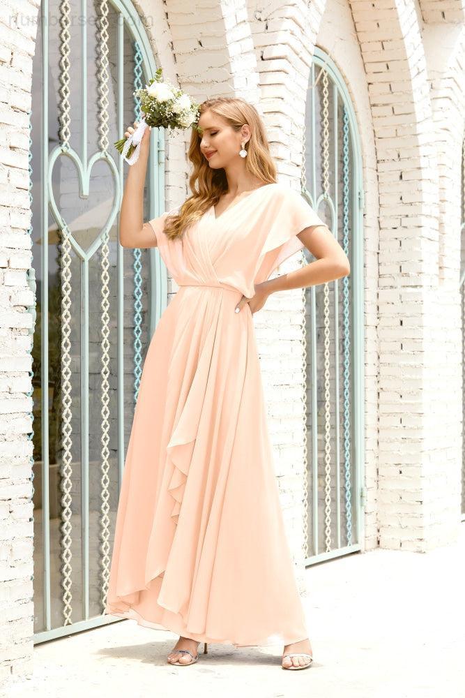 Baoleely  Mother of The Bride Dresses Plus Size V-Neck Floor Length Formal Prom Dress for Wedding Guest 28020