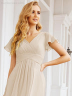 Baoleely Formal Prom Gowns for Mother of The Bride Cap Sleeves Bridesmaid Dress 28047