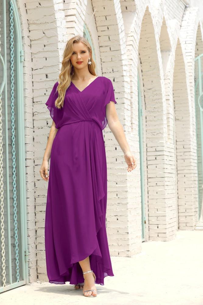 Baoleely  Mother of The Bride Dresses Plus Size V-Neck Floor Length Formal Prom Dress for Wedding Guest 28020