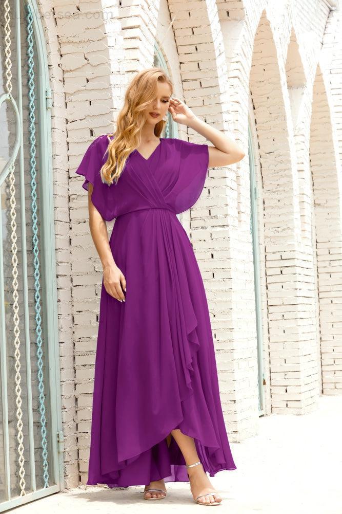 Baoleely  Mother of The Bride Dresses Plus Size V-Neck Floor Length Formal Prom Dress for Wedding Guest 28020