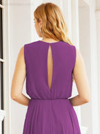 Numbersea Sleeveless Long Bridesmaid Dress A line Formal Evening Prom Gown 28025
