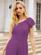 Numbersea Women's One Shoulder Long Jumpsuit Formal Evening Dress Long Bridesmaid Dresses Pants Wedding Party 28034