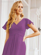 Baoleely Formal Prom Gowns for Mother of The Bride Cap Sleeves Bridesmaid Dress 28047