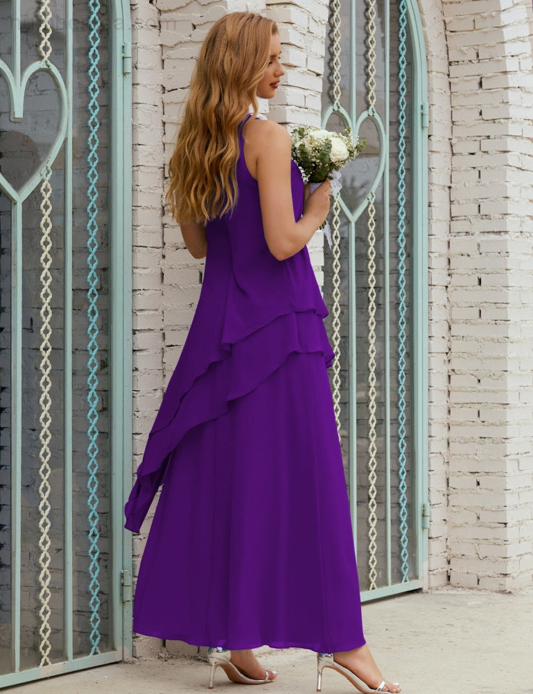 Chiffon Long Plus Size Mother of Bride Dresses Formal Bridesmaid Prom Gown SY28019