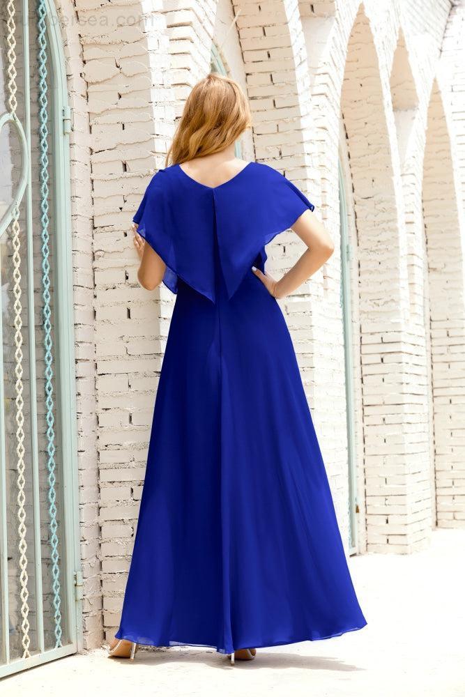 Baoleely  Mother of The Bride Dresses Plus Size V-Neck Floor Length Formal Prom Dress for Wedding Guest 28020