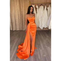Sheath Strapless Sequined Satin Sleeveless Prom Evening Formal Dress