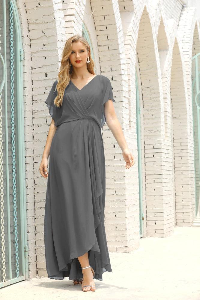 Baoleely  Mother of The Bride Dresses Plus Size V-Neck Floor Length Formal Prom Dress for Wedding Guest 28020