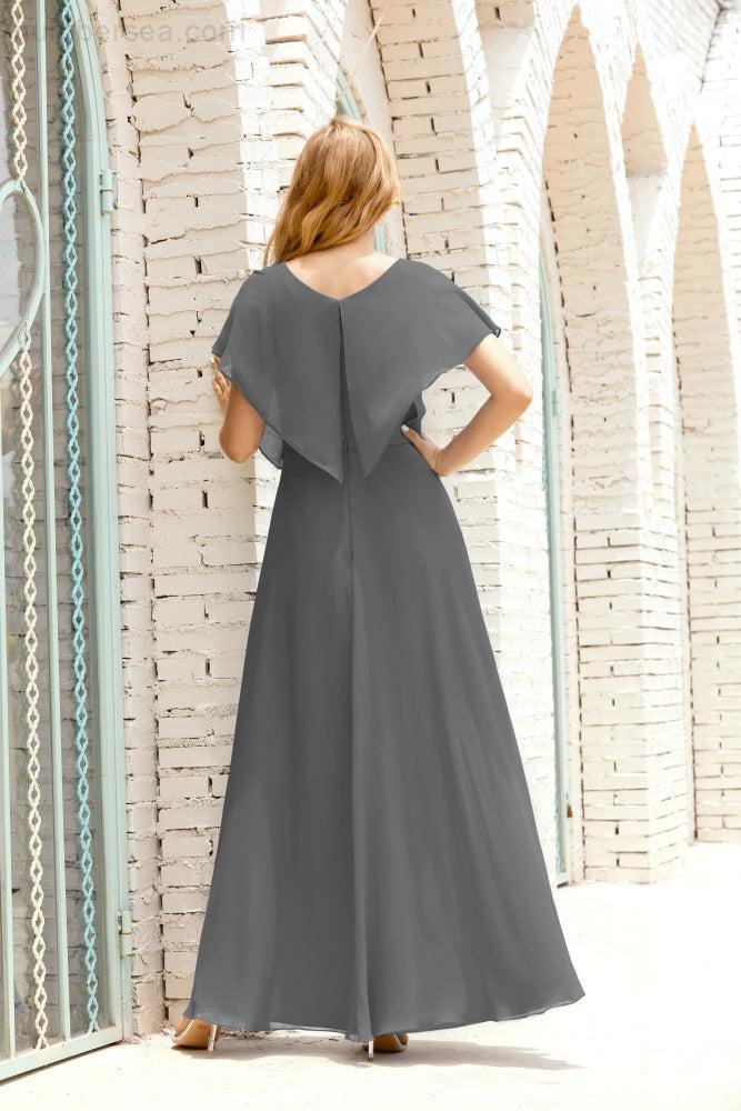 Baoleely  Mother of The Bride Dresses Plus Size V-Neck Floor Length Formal Prom Dress for Wedding Guest 28020
