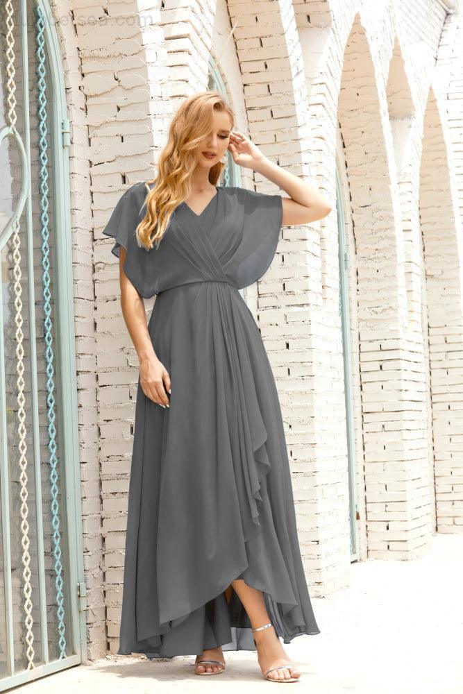 Baoleely  Mother of The Bride Dresses Plus Size V-Neck Floor Length Formal Prom Dress for Wedding Guest 28020