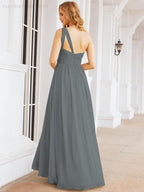 Numbersea One Shoulder Bridesmaid Dresses Long Maxi Formal Evening Party Prom Gowns 28061