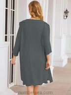 Sunnderly Mother of The Bride Dresses Prom Dress Casual Pleated Dress  SY28065