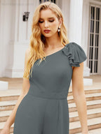 Numbersea Women's One Shoulder Long Jumpsuit Formal Evening Dress Long Bridesmaid Dresses Pants Wedding Party 28034