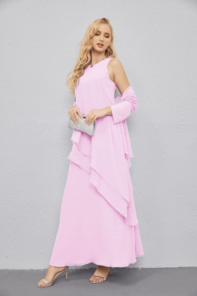 Mother of Bride Dresses with Open Front Lightweight Cardigan Formal Prom Gown  28081