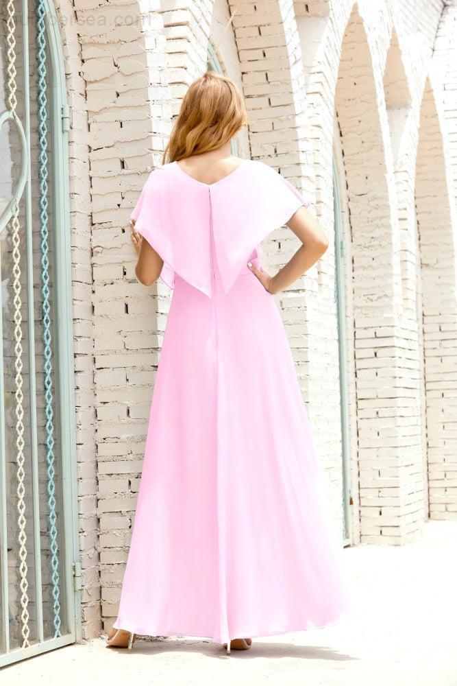 Baoleely  Mother of The Bride Dresses Plus Size V-Neck Floor Length Formal Prom Dress for Wedding Guest 28020