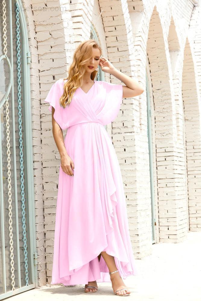 Baoleely  Mother of The Bride Dresses Plus Size V-Neck Floor Length Formal Prom Dress for Wedding Guest 28020