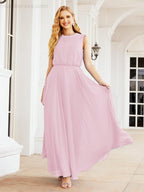 Numbersea Sleeveless Long Bridesmaid Dress A line Formal Evening Prom Gown 28025