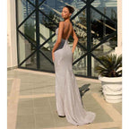 Spaghetti Straps Scoop Mermaid Sparkly Formal Party Dress