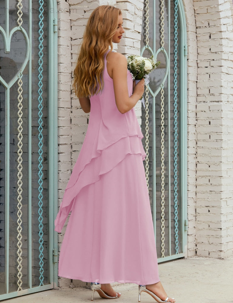 Chiffon Long Plus Size Mother of Bride Dresses Formal Bridesmaid Prom Gown SY28019