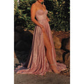 Sweetheart High Leg Split Pink Prom Dress Glitter