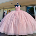 Sweetheart Light Pink Quinceanera Dresses Ball Gown Birthday Party Dress Y2730