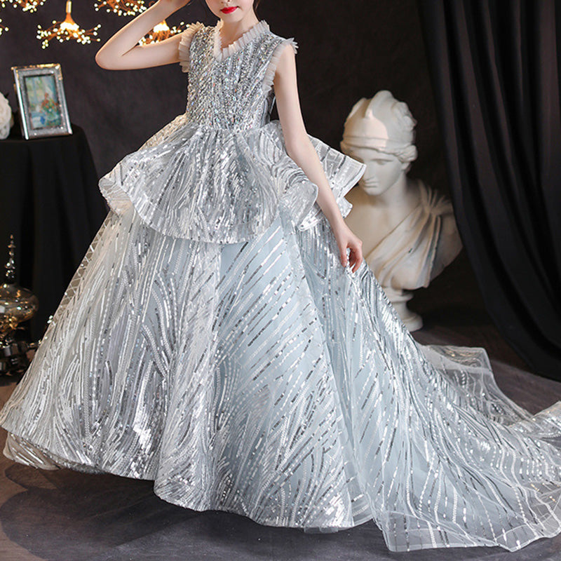 Cute Baby Girl Beauty Pageant  Dress Toddler First Communion Princess Dress