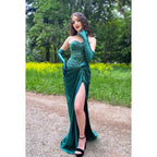 Sweetheart Strapless Beaded Ruched Satin Sheath Long Prom Evening Dress