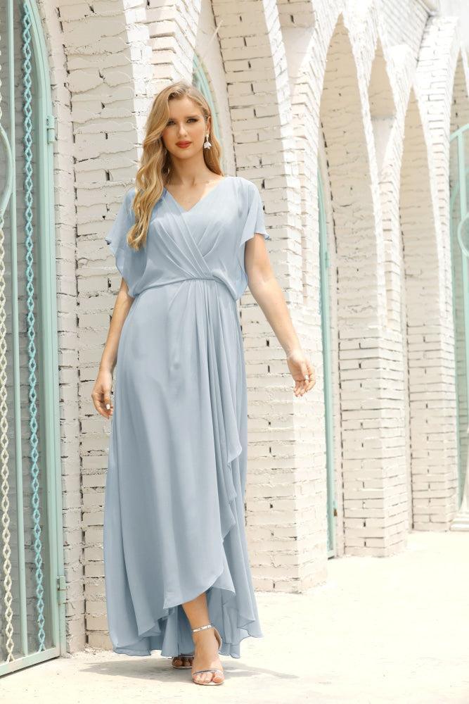 Baoleely  Mother of The Bride Dresses Plus Size V-Neck Floor Length Formal Prom Dress for Wedding Guest 28020
