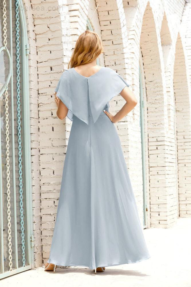 Baoleely  Mother of The Bride Dresses Plus Size V-Neck Floor Length Formal Prom Dress for Wedding Guest 28020