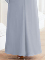 Sunnderly Formal Party Gown Dress Long Mother of The Bride Dresses with Ruffle Cape SY28026